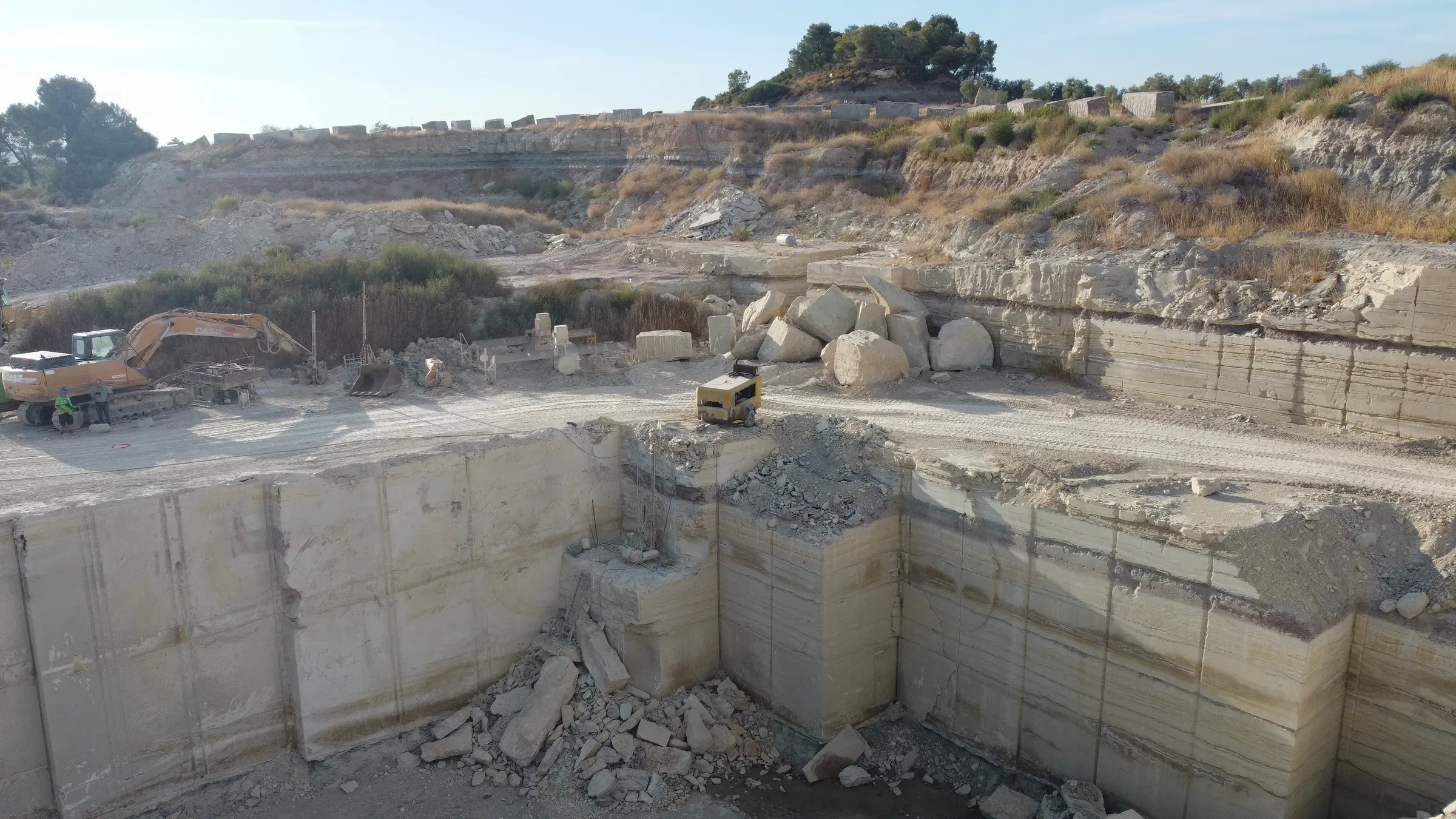 Aerial view of the sandstone quarry