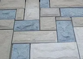 Peces de gres que combinen Arenisca Beige, Arenisca Floresta i Azul Incomar